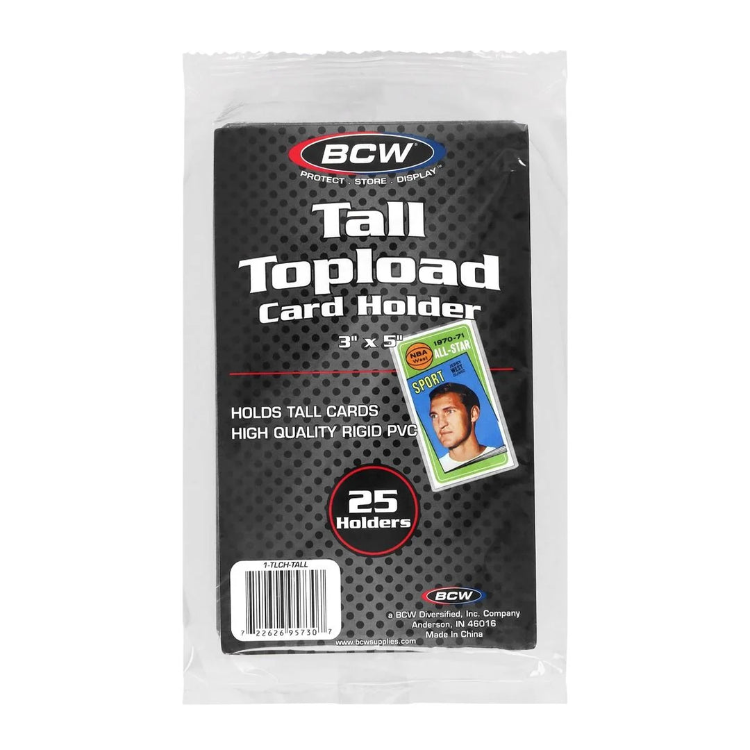 BCW Tall Card Toploader 25 Count