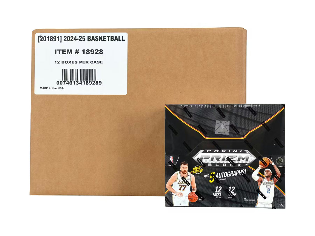 2024-25 Panini Prizm Black Basketball Hobby Sealed Case (12 Boxes)