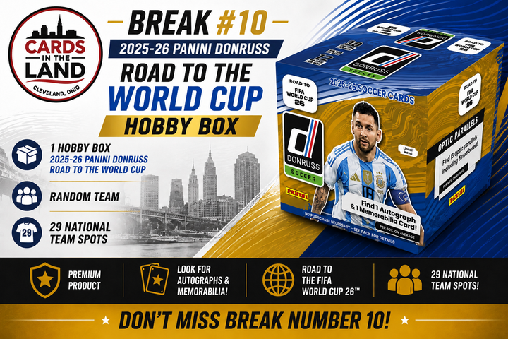 BREAK #10: 2025-26 Panini Donruss Road to the World Cup Hobby Box - Random Team (29 Spots)