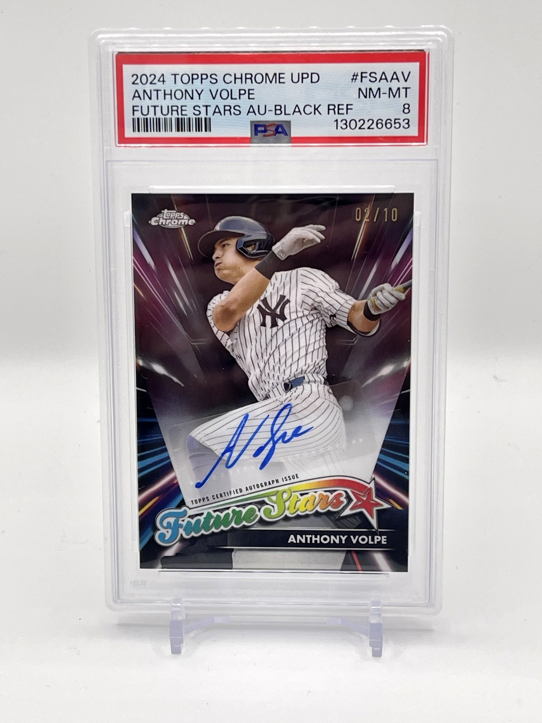 2023 Topps Chrome Update Anthony Volpe Auto Future Stars  Black /10 PSA 10