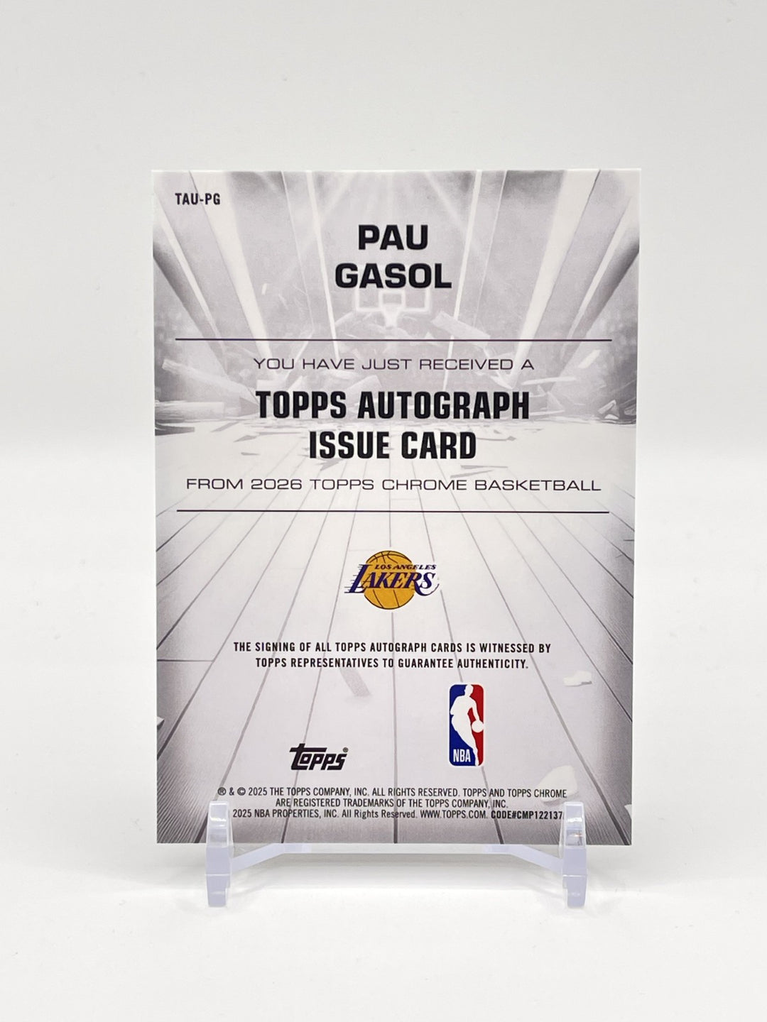 2025-26 Pau Gasol Topps Chrome AUTO TAU-PG Green Refractor /99 Hot SSP