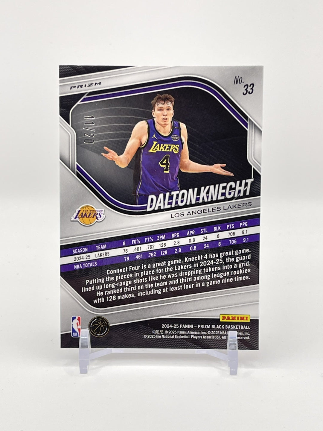 2024-25 Panini Prizm Black - Dalton Knecht #33 Cherry Blossom  Lakers /20
