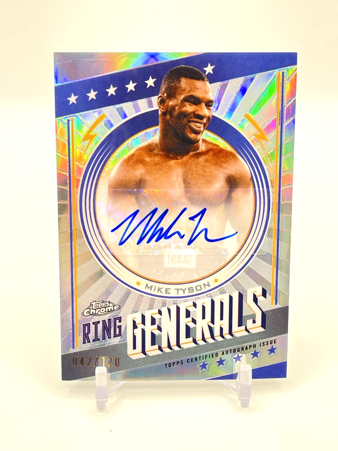 2024 Topps Chrome Boxing Legend Mike Tyson Ring Generals Auto Refråactor /120