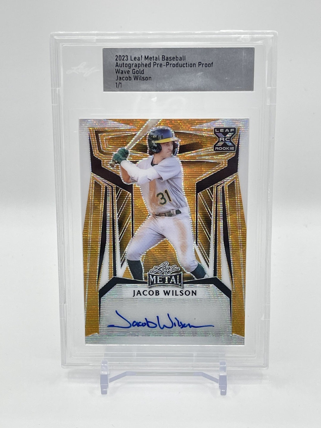 2023 Leaf Metal JACOB WILSON Gold Wave #1/1 Pre-Production AUTO RC