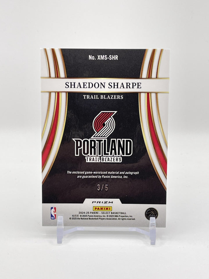 2023-24 Select Shaedon Sharpe X Factor Signatures Auto Green Checkerboard /5