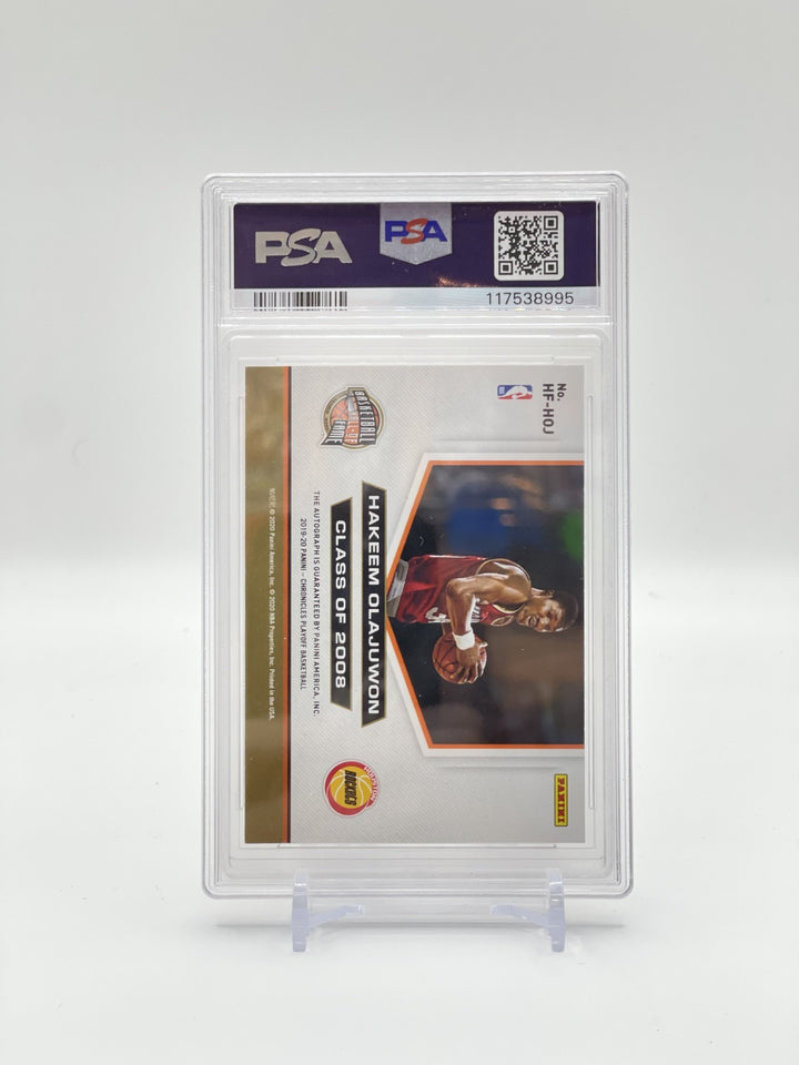 2019-20 Chronicles Playoff Hakeem Olajuwon Hall Of Fame Auto psa 7