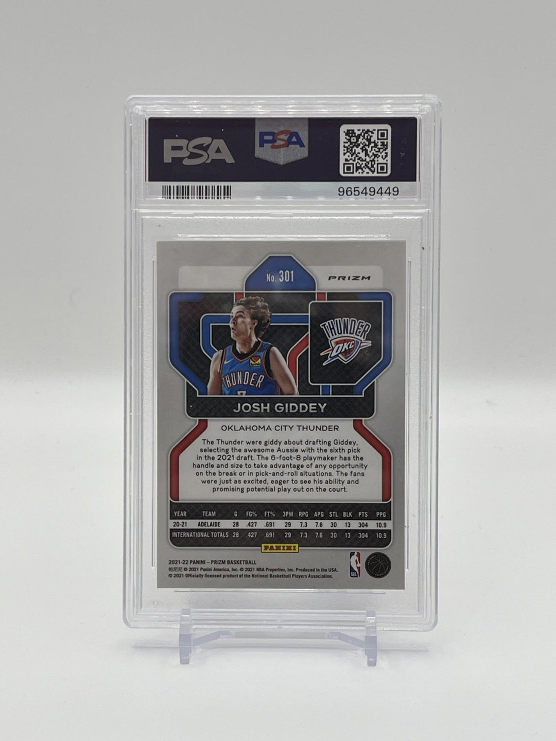PSA 10 Panini Prizm Josh Giddey Ruby Wave #301 PSA 10