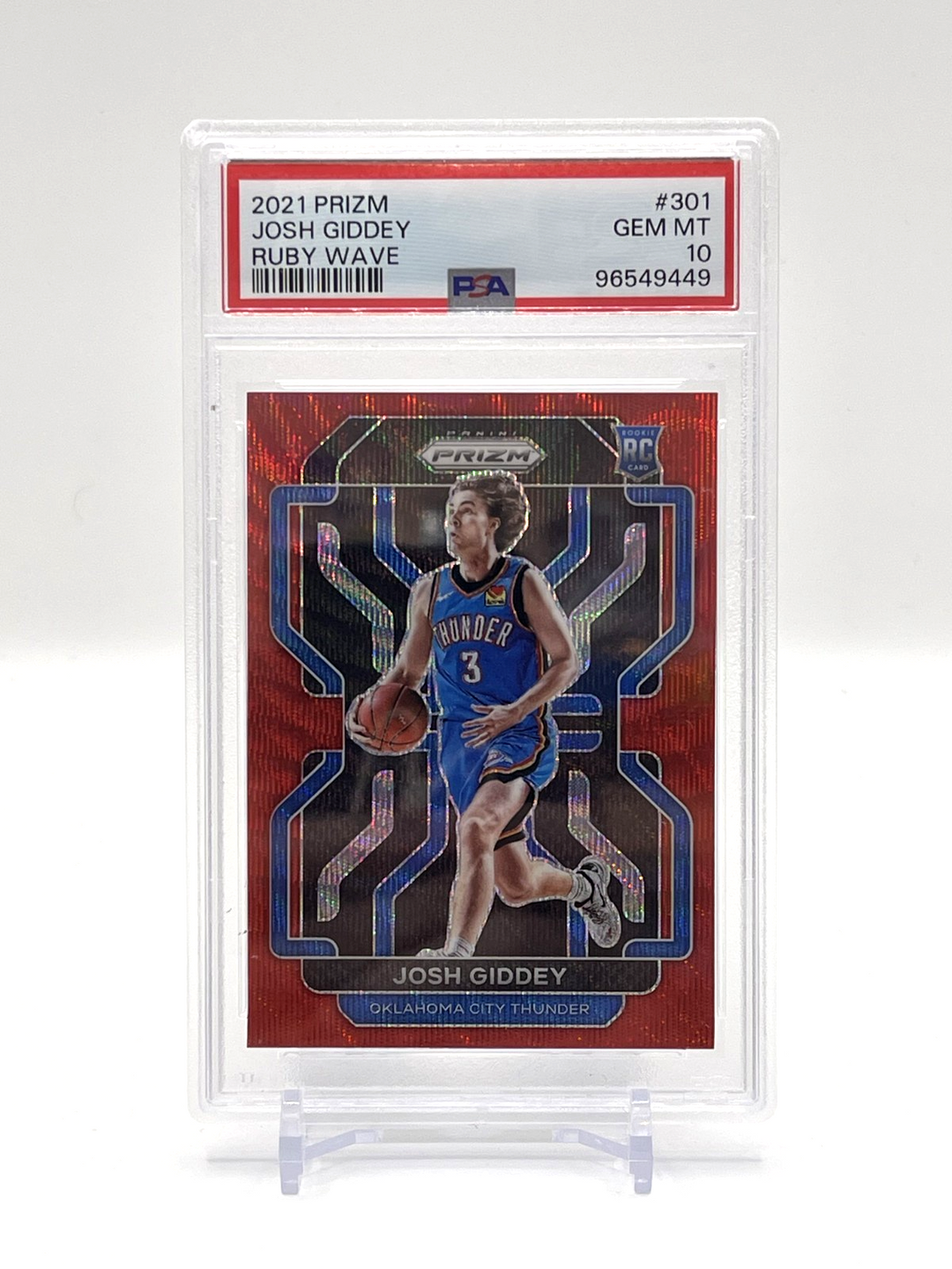 PSA 10 Panini Prizm Josh Giddey Ruby Wave #301 PSA 10