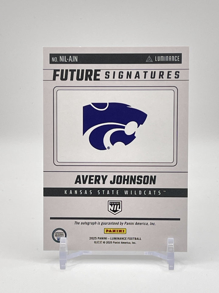 2025 Panini Luminance Avery Johnson Future Signatures NIL Red Auto Kansas State