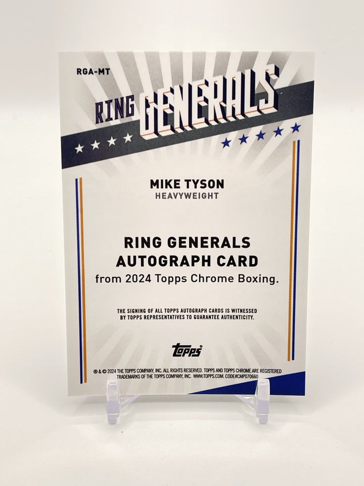 2024 Topps Chrome Boxing Legend Mike Tyson Ring Generals Auto Refråactor /120