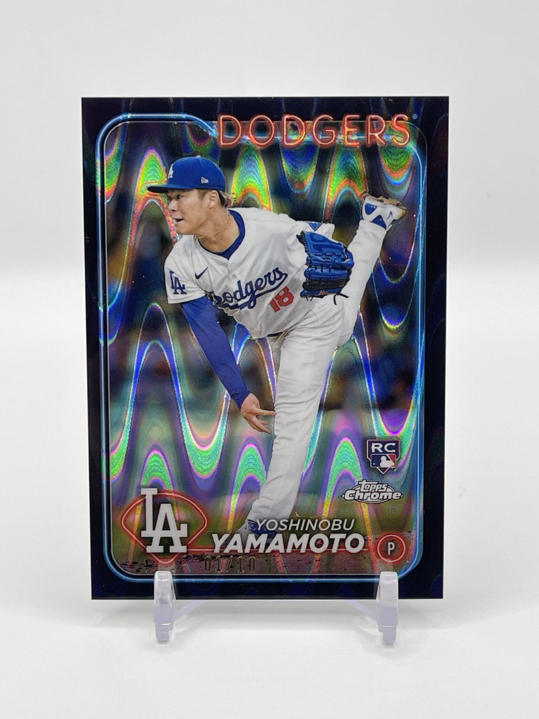2024 Topps Chrome Black Raywave - Yoshinobu Yamamoto #18 (RC)  /10