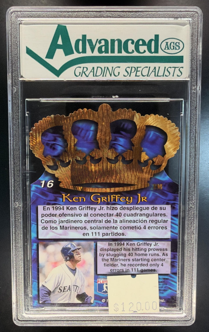 1995 Pacific Ken Griffey Jr. #16 Gold Crown Die Cuts Mariners AGS 10