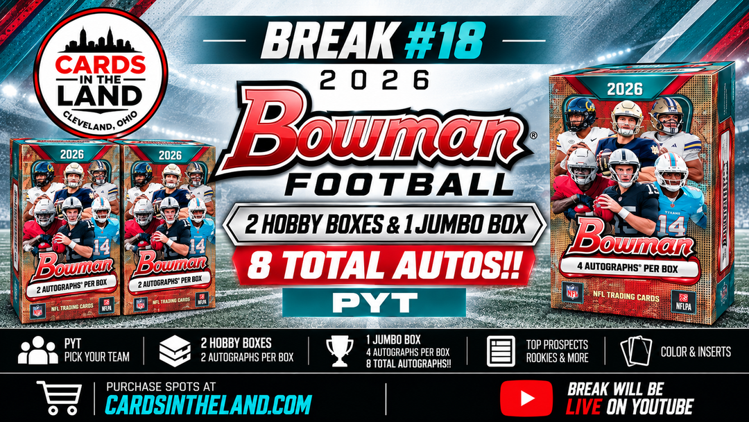 Break #18: 2026 Bowman Football 2 Hobby & 1 Jumbo PYT (9/30 Release)
