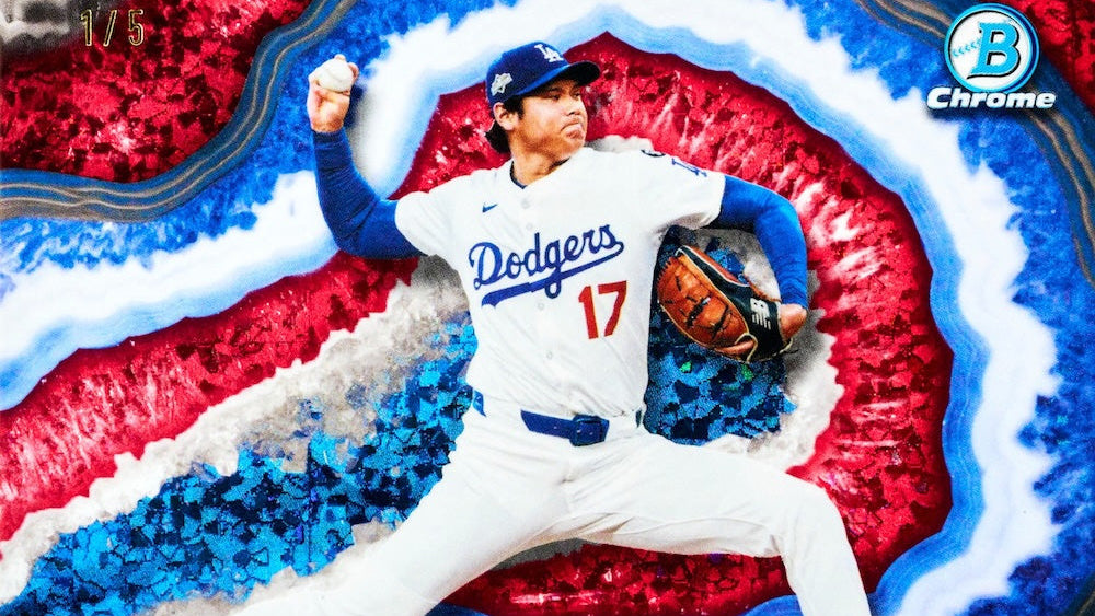 Baseball player in a Dodgers uniform with a colorful background