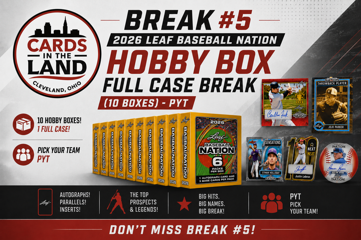 Break #5: 2026 Leaf Baseball Nation Hobby Box FULL CASE Break (10 Boxes)- PYT