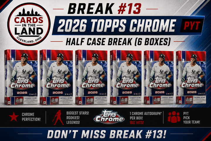 Break #13: 2026 Topps Chrome Baseball Hobby - Half Case Break