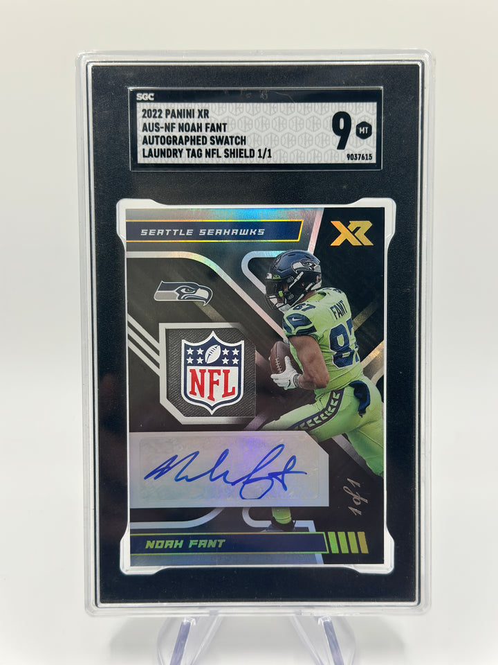 2022 Panini XR Noah Fant NFL Shield Auto 1/1 SGC 9
