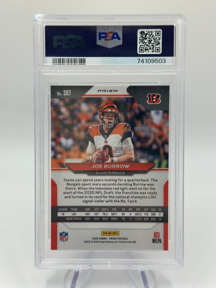 2020 Prizm Joe Burrow Red Ice #307 PSA 9