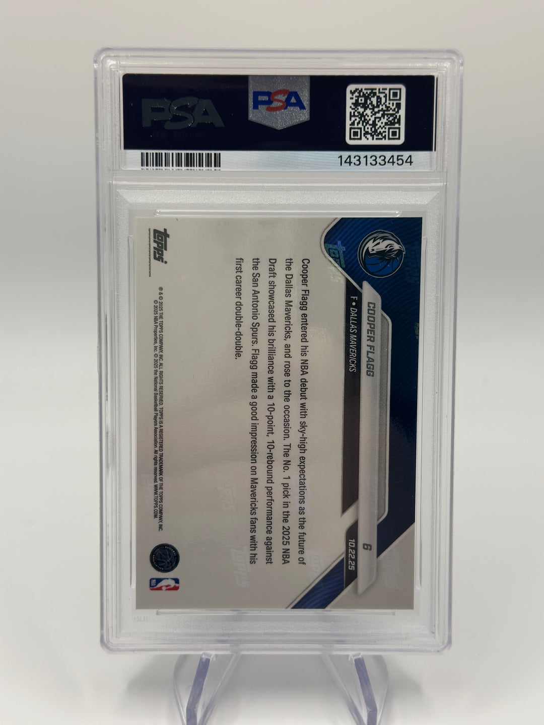 2025 Topps Now Cooper Flagg #6 PSA 10