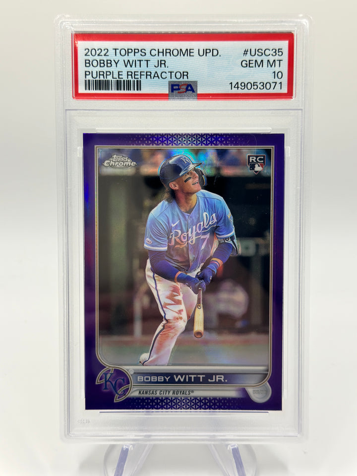 2022 Topps Chrome Update Bobby Witt Jr Purple #USC35 PSA 10