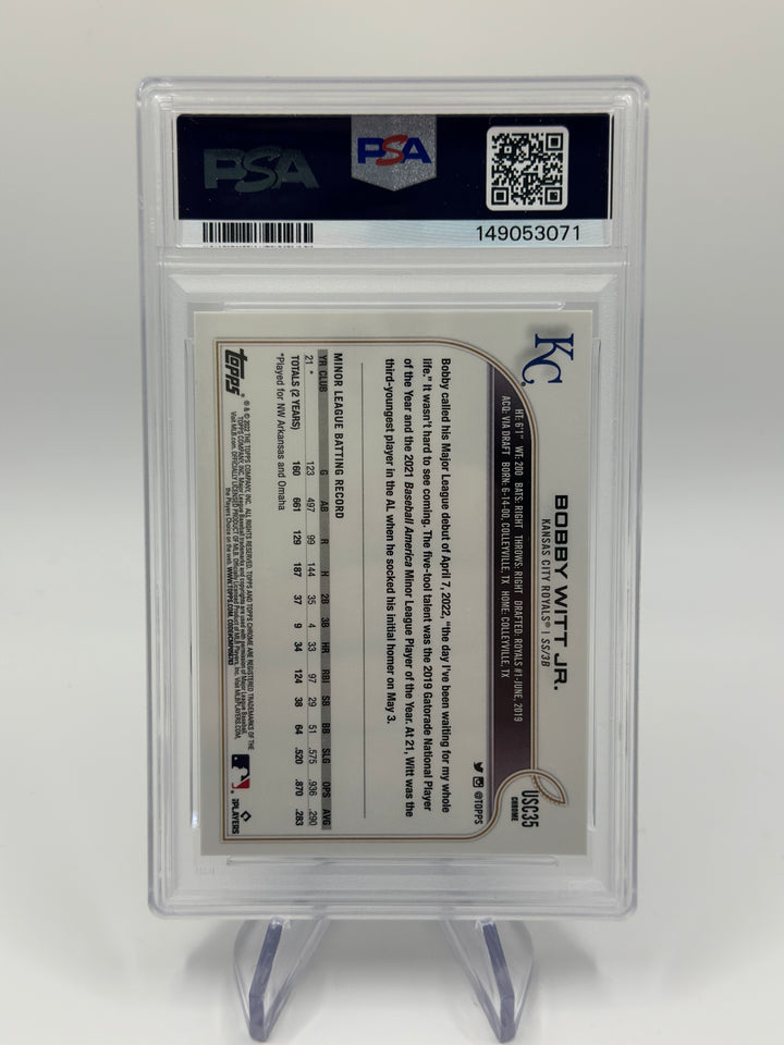 2022 Topps Chrome Update Bobby Witt Jr Purple #USC35 PSA 10