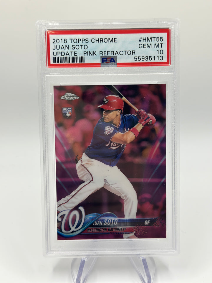 2018 Topps Chrome Update Juan Soto Pink #HMT55 PSA 10