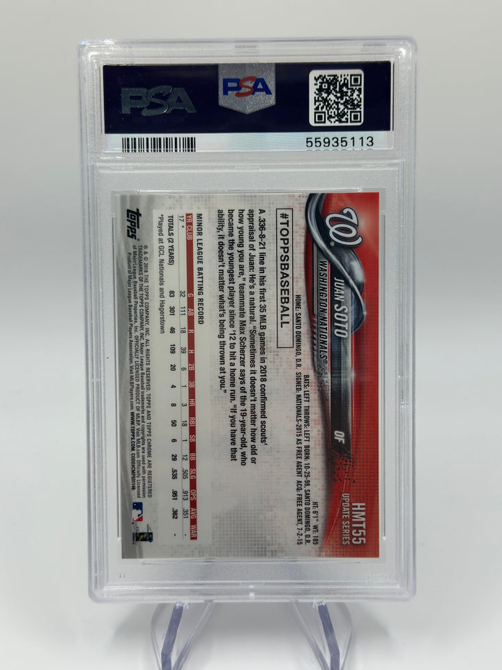 2018 Topps Chrome Update Juan Soto Pink #HMT55 PSA 10