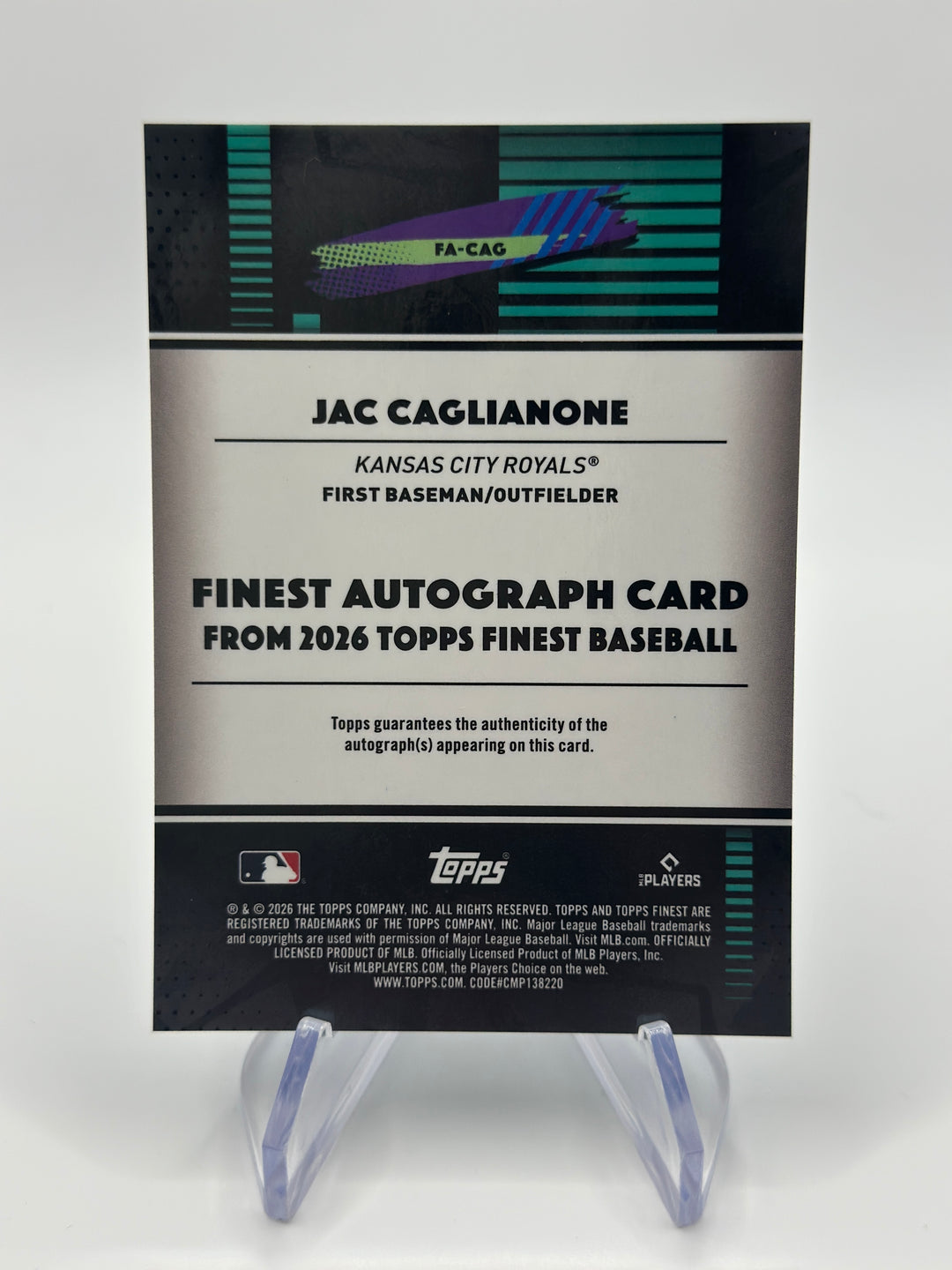 2026 Topps Finest Jac Caglianone AUTO #FA-CAG