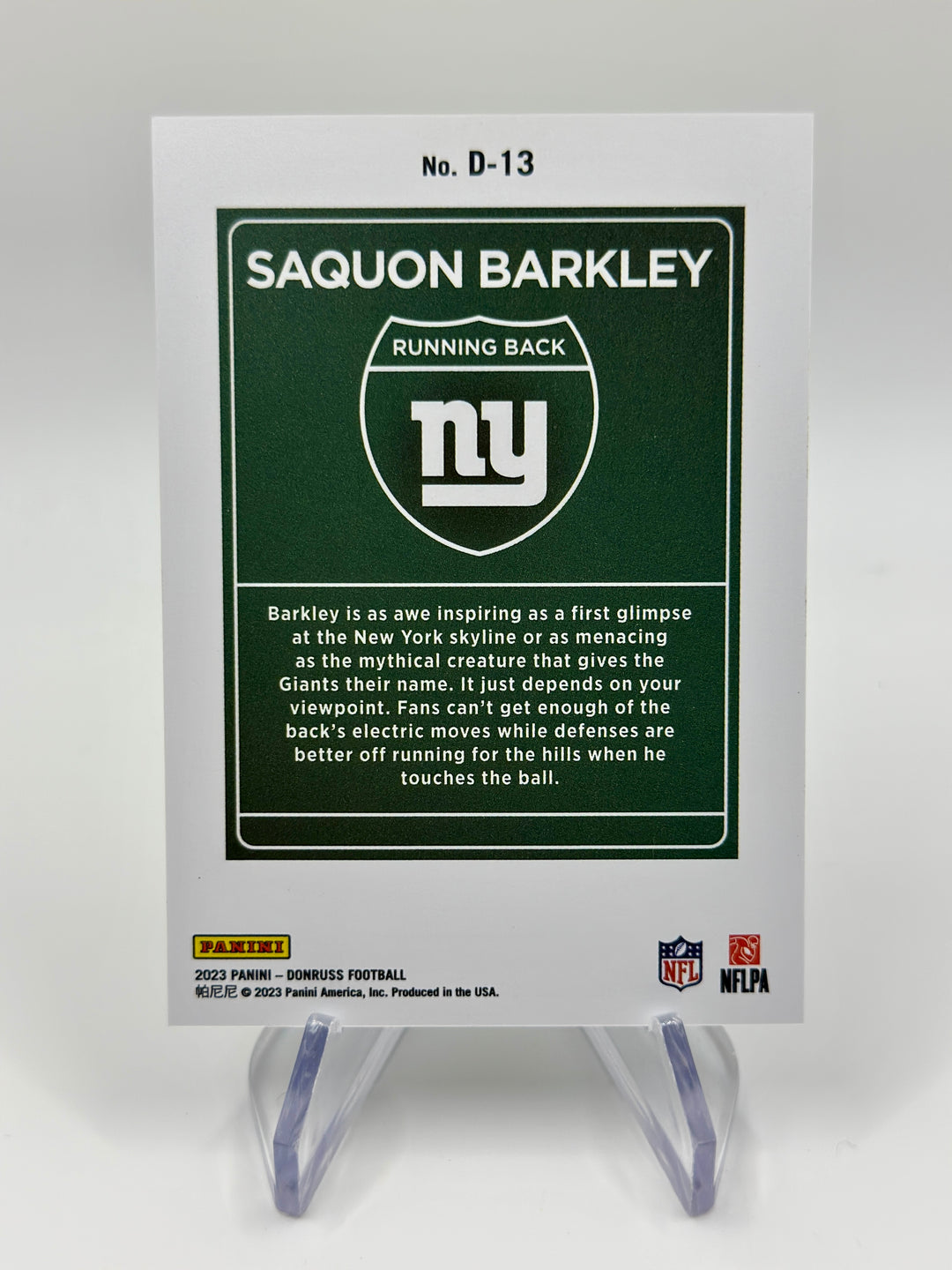 2023 Donruss Saquon Barkley Downtown #D-13