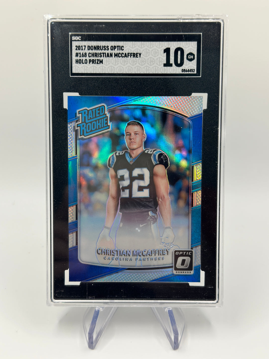 2017 Optic Christian McCafferey Silver Holo #168 SGC 10