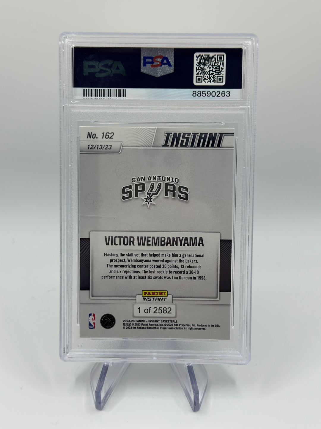 2023 Panini Instant Victor Wembanyama #162 PSA 8.5