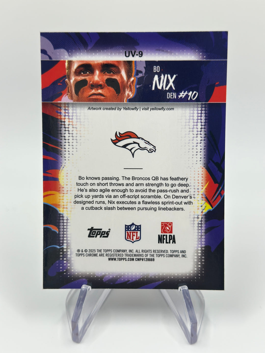 2025 Topps Chrome Bo Nix Ultraviolet UV-9