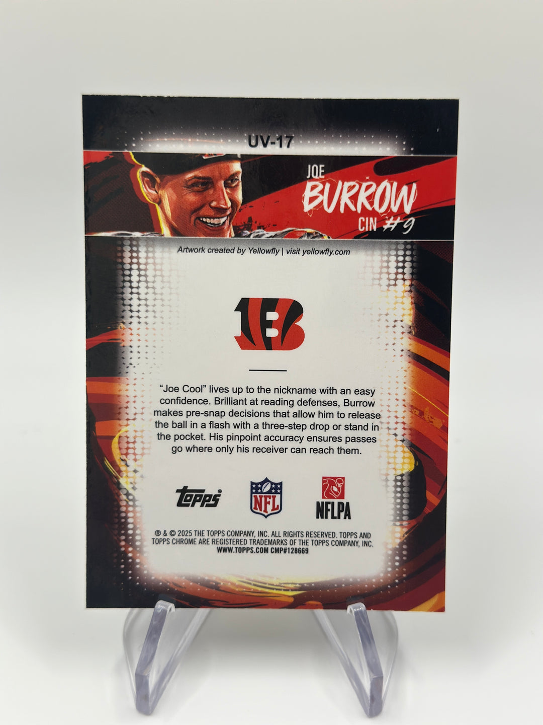 2025 Topps Chrome Joe Burrow Ultraviolet UV-17