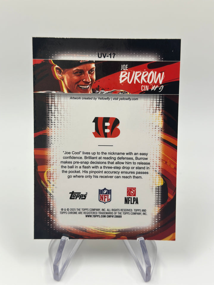 2025 Topps Chrome Joe Burrow Ultraviolet UV-17
