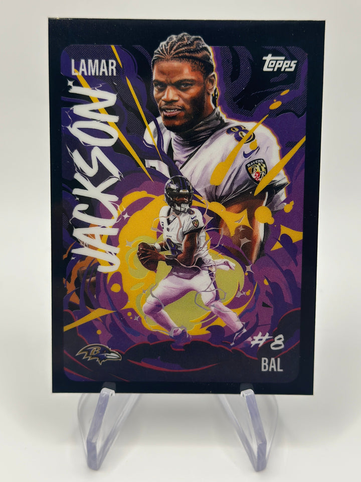 2025 Topps Chrome Lamar Jackson Ultraviolet UV-11