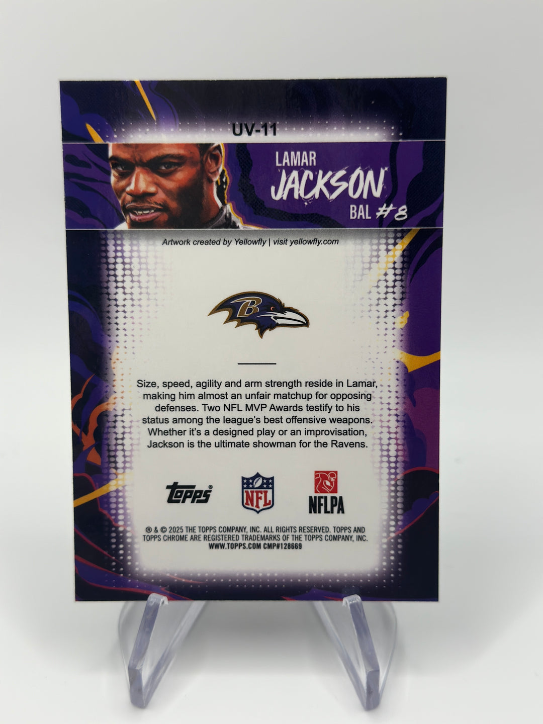 2025 Topps Chrome Lamar Jackson Ultraviolet UV-11