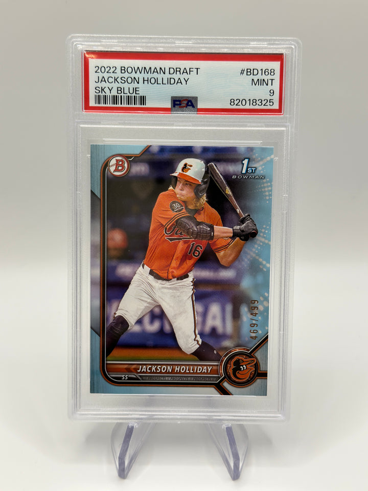 2022 Bowman Draft Jackson Holliday Sky Blue #BD168 PSA 9