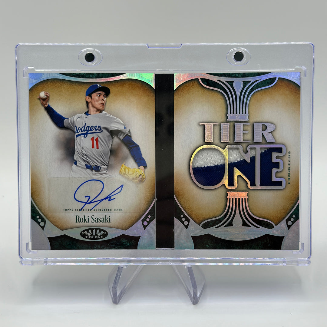 2026 Topps Tier One Roki Sasaki Auto Relic Die-Cut Book #ARDB-RS