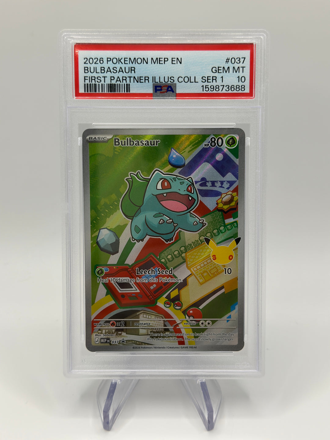 Pokémon Bulbasaur First Partner #037 PSA 10