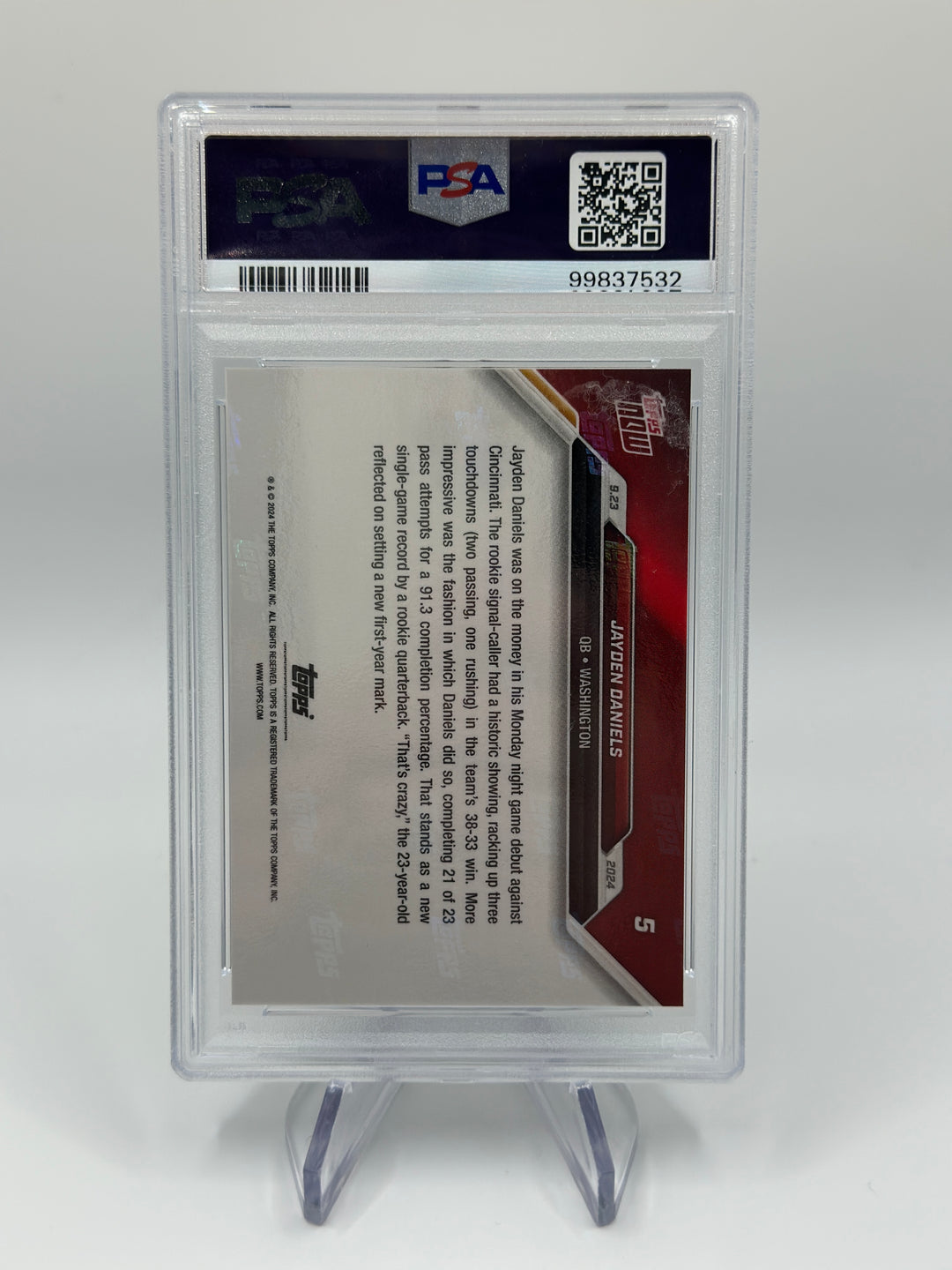 2024 Topps Now Jayden Daniels #5 PSA 10