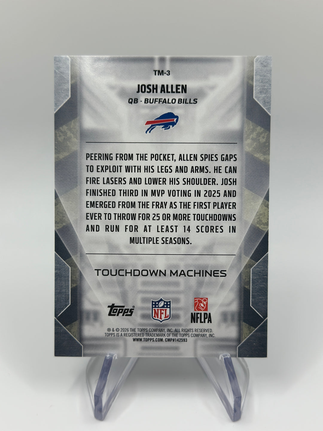 2026 Topps Flagship Josh Allen Touchdown Machine /50 #TM-3