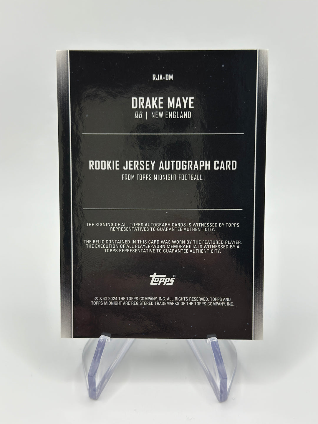 2024 Topps Midnight Drake Maye Auto #RJA-DM