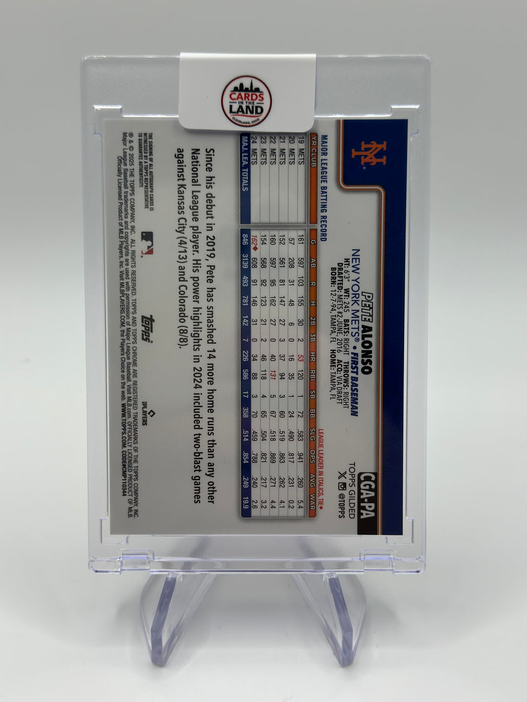 2025 Topps Gilded Pete Alonso Auto /25 CGA-PA
