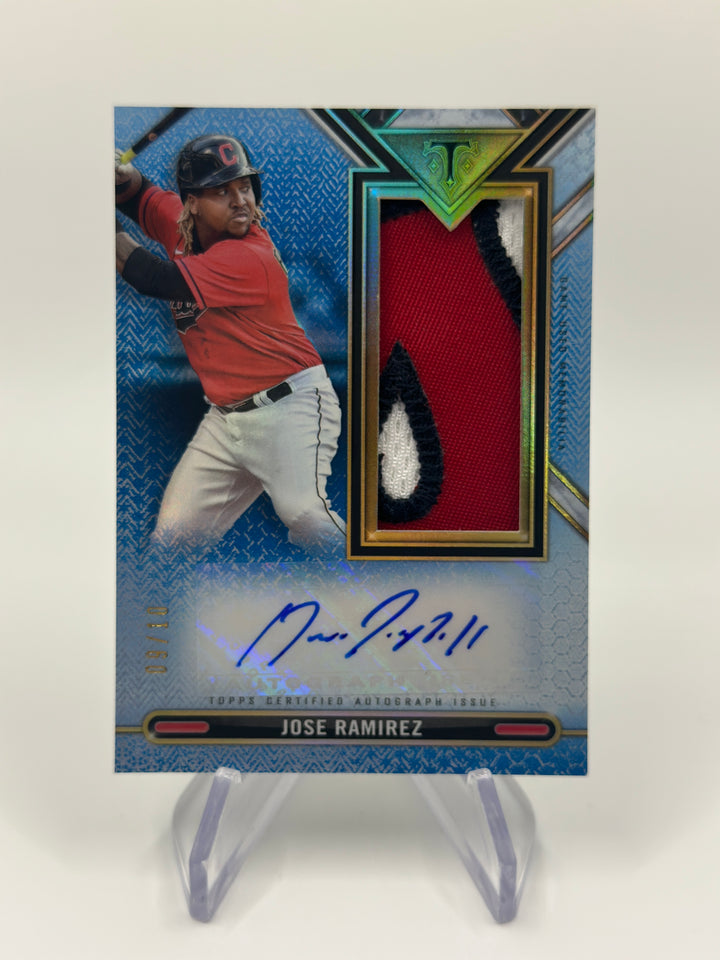 2021 Topps Triple Threads Autograph Jumbo Relic Jose Ramirez /10