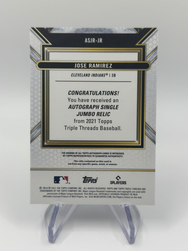 2021 Topps Triple Threads Autograph Jumbo Relic Jose Ramirez /10