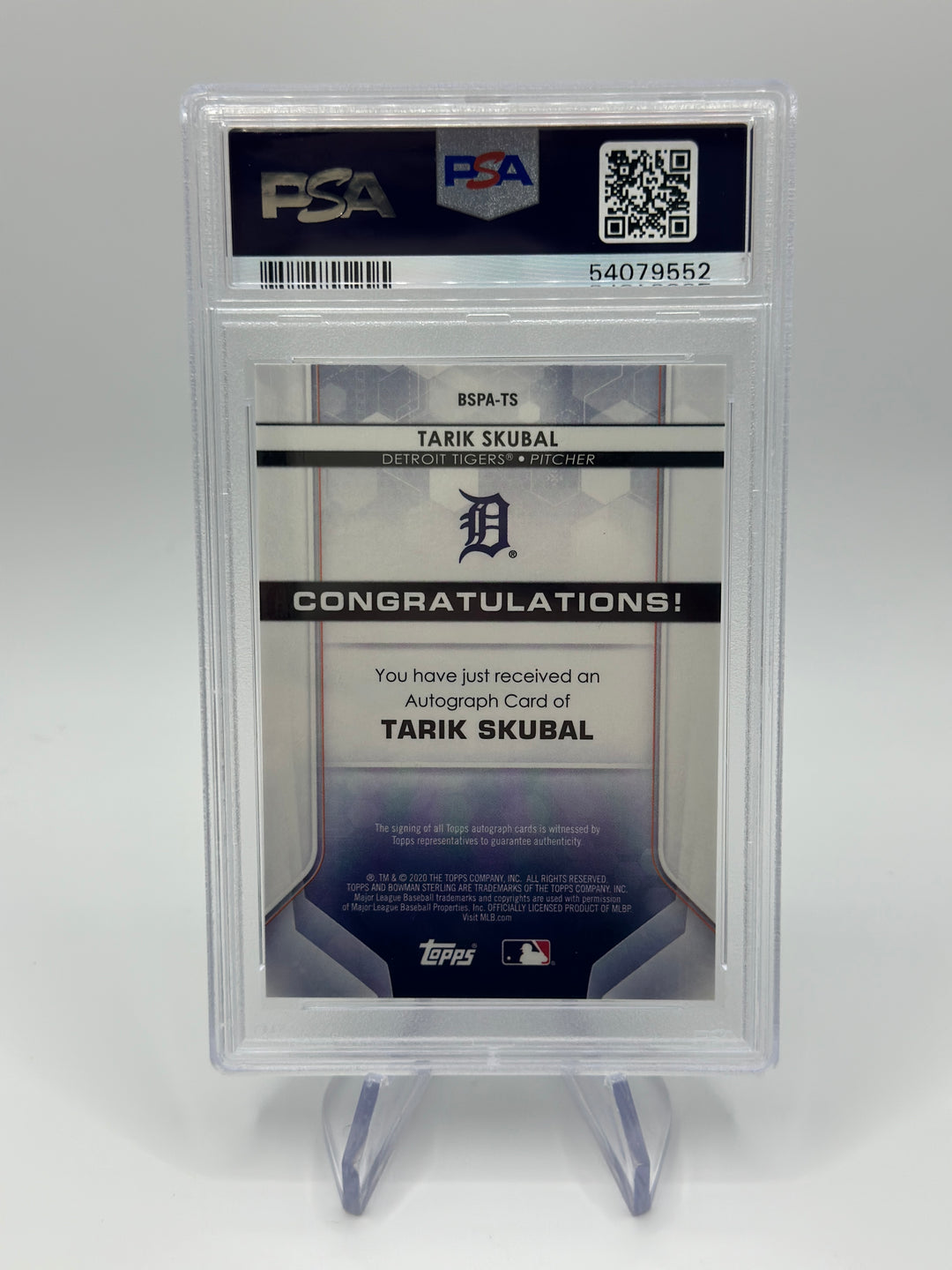 2020 Bowman Sterling Tarik Skubal Auto #TS PSA 10