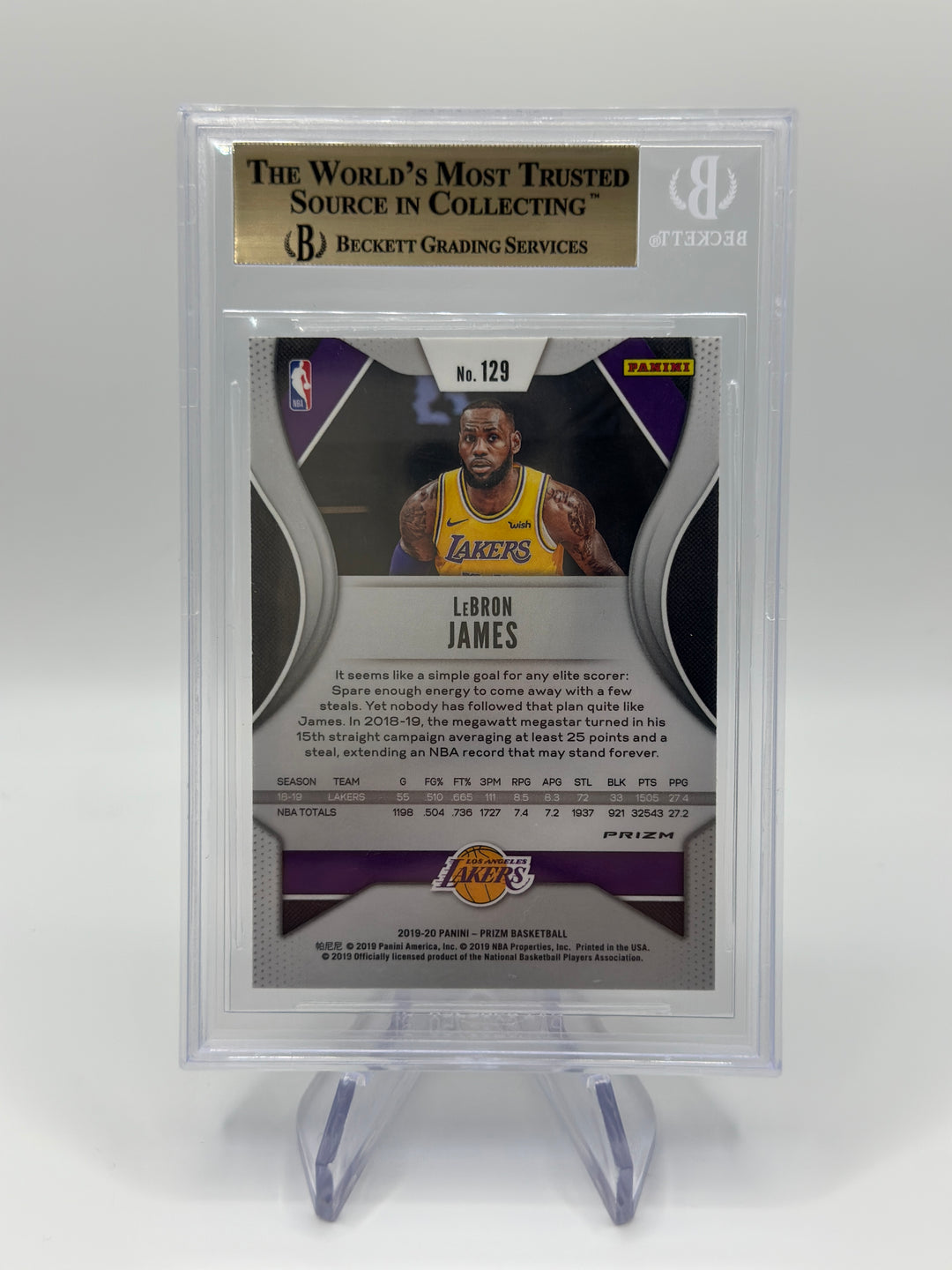 2019-20 Prizm Lebron James Silver #129 BGS 9.5