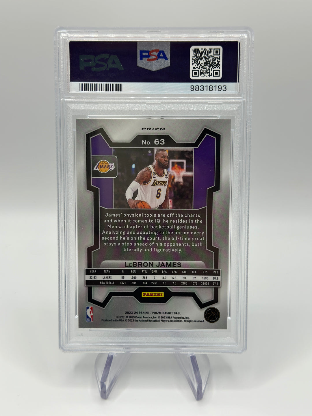 2023 Prizm Lebron James Silver #63 PSA 9