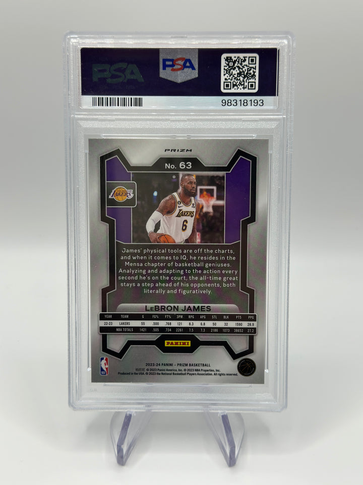 2023 Prizm Lebron James Silver #63 PSA 9