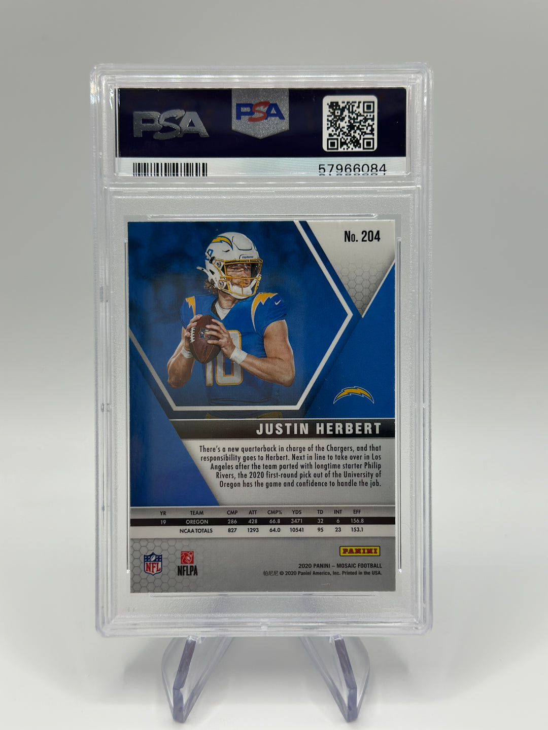 2020 Mosaic Justin Herbert #204 PSA 10